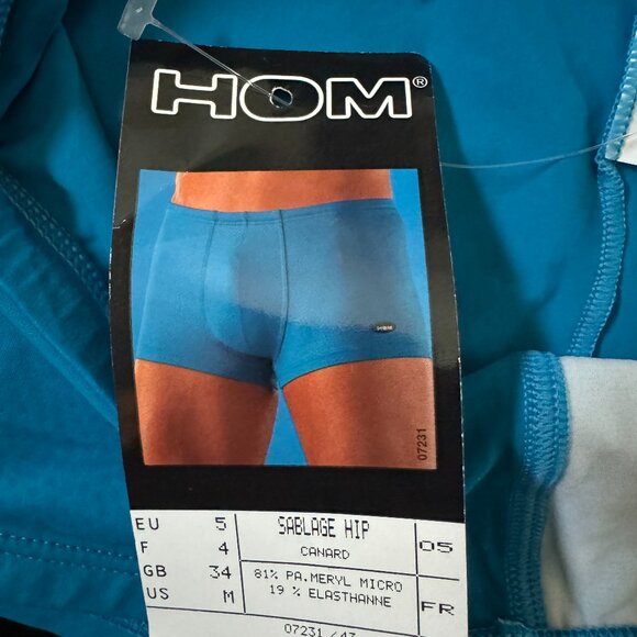 NWT HOM Vibrant Blue Stretch Swim Shorts in Men's Medium - Picture 1 of 10